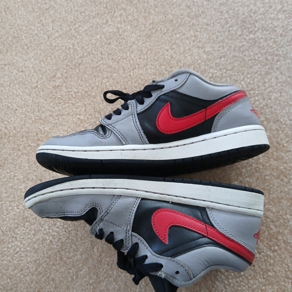 Nike Air Jordan 1 Low Women's Size 5.5 Shoes Cement Red Leather Sneakers FL - Picture 5 of 10
